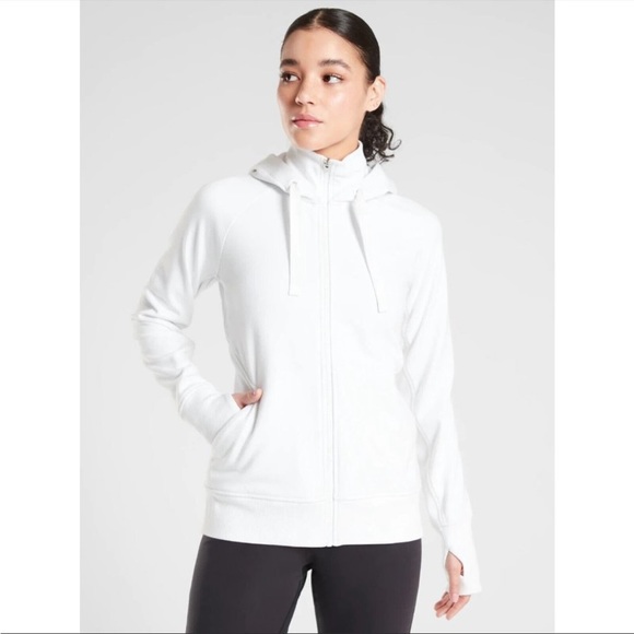 Athleta Tops Athleta Triumph Hoodie Sweatshirt Jacket White Full